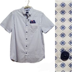 English Laundry Men's Short Sleeve Button Down Shirt Size S
